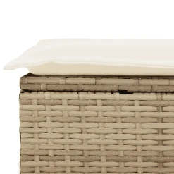 vidaXL 4-delige Loungeset met kussens poly rattan beige