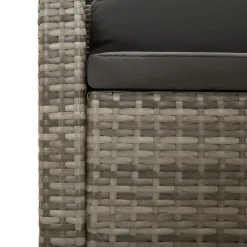 vidaXL 6-delige Loungeset met kussens poly rattan grijs