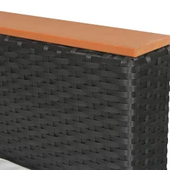 vidaXL 6-delige Loungeset met kussens poly rattan zwart