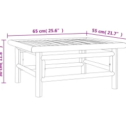 vidaXL 4-delige Loungeset met kussens bamboe lichtgrijs