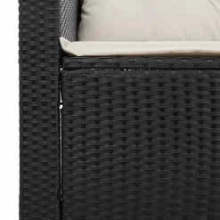 vidaXL 6-delige Loungeset met kussens poly rattan zwart
