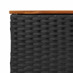 vidaXL 3-delige Loungeset met kussens poly rattan zwart
