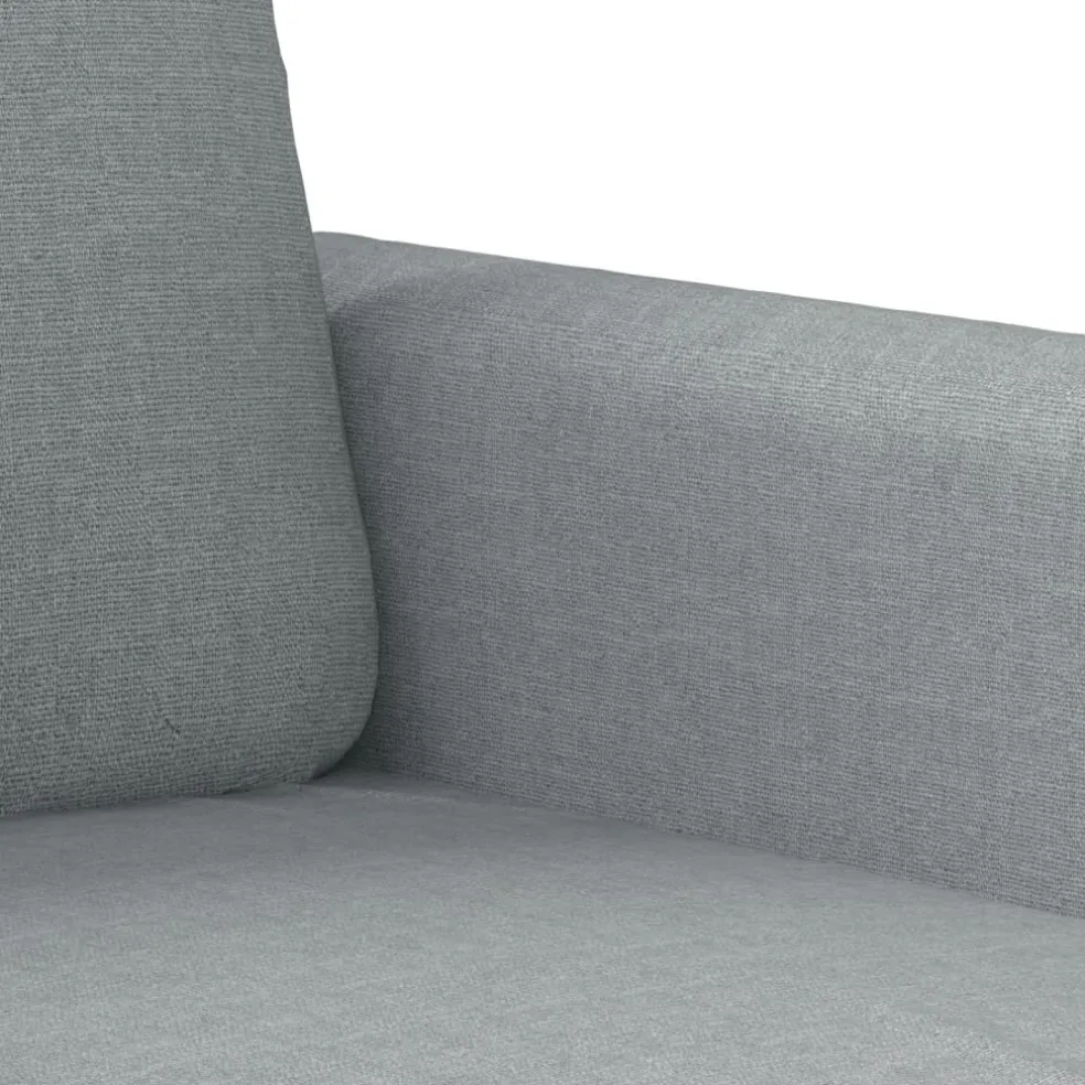 vidaXL 3-delige Loungeset met kussens stof lichtgrijs