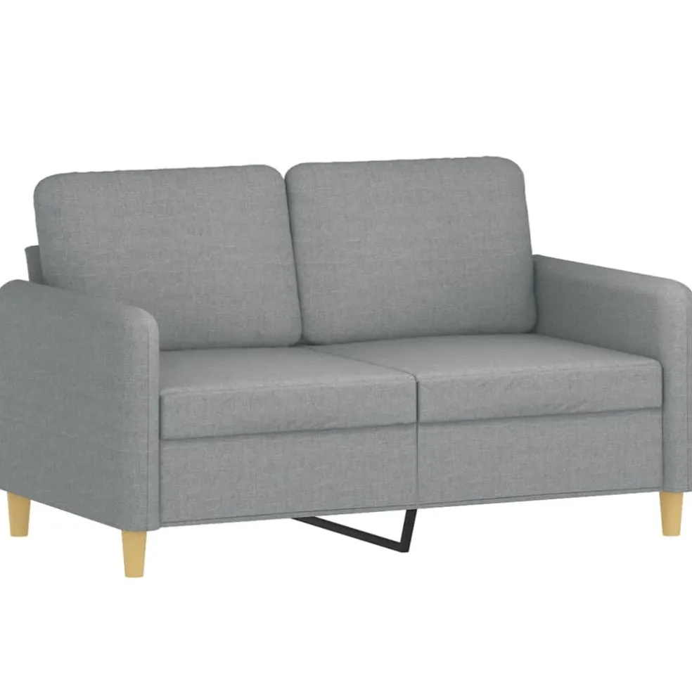 vidaXL 3-delige Loungeset met kussens stof lichtgrijs