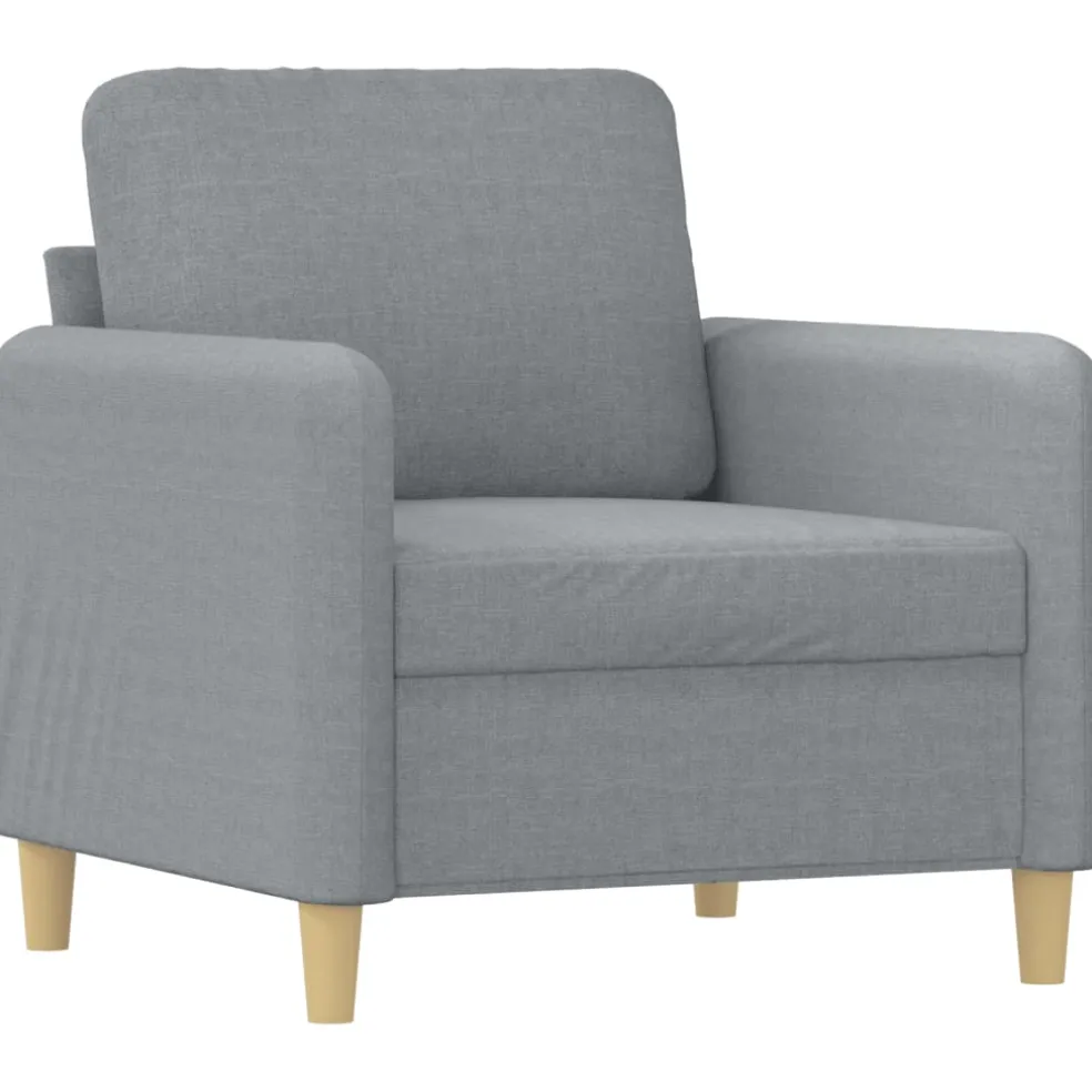 vidaXL 3-delige Loungeset met kussens stof lichtgrijs