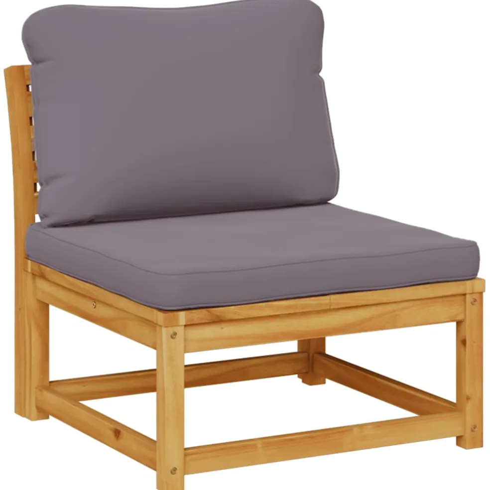 vidaXL 6-delige Loungeset met kussens massief acaciahout