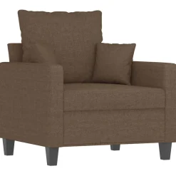 vidaXL 4-delige Loungeset met kussens stof bruin