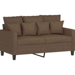 vidaXL 4-delige Loungeset met kussens stof bruin
