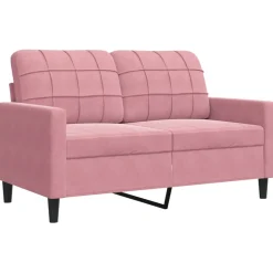 vidaXL 3-delige Loungeset met kussens fluweel roze