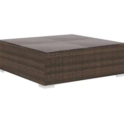 vidaXL 12-delige Loungeset met kussens poly rattan bruin