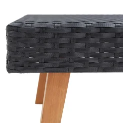 vidaXL 3-delige Loungeset met kussens poly rattan zwart