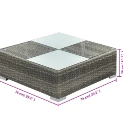 vidaXL 5-delige Loungeset met kussens poly rattan grijs