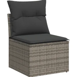 vidaXL 7-delige Loungeset met kussens poly rattan grijs