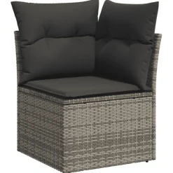 vidaXL 7-delige Loungeset met kussens poly rattan grijs