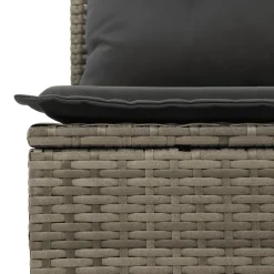 vidaXL 7-delige Loungeset met kussens poly rattan grijs