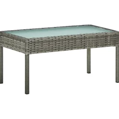vidaXL 5-delige Loungeset met kussens bamboe lichtgrijs