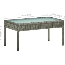 vidaXL 5-delige Loungeset met kussens bamboe lichtgrijs