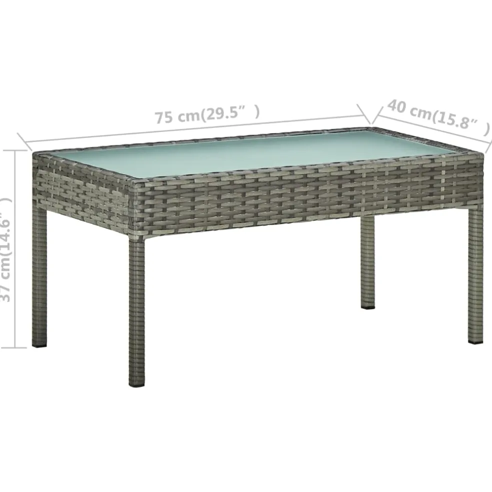 vidaXL 5-delige Loungeset met kussens bamboe lichtgrijs