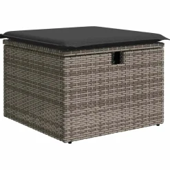 vidaXL 4-delige Loungeset met kussens poly rattan grijs