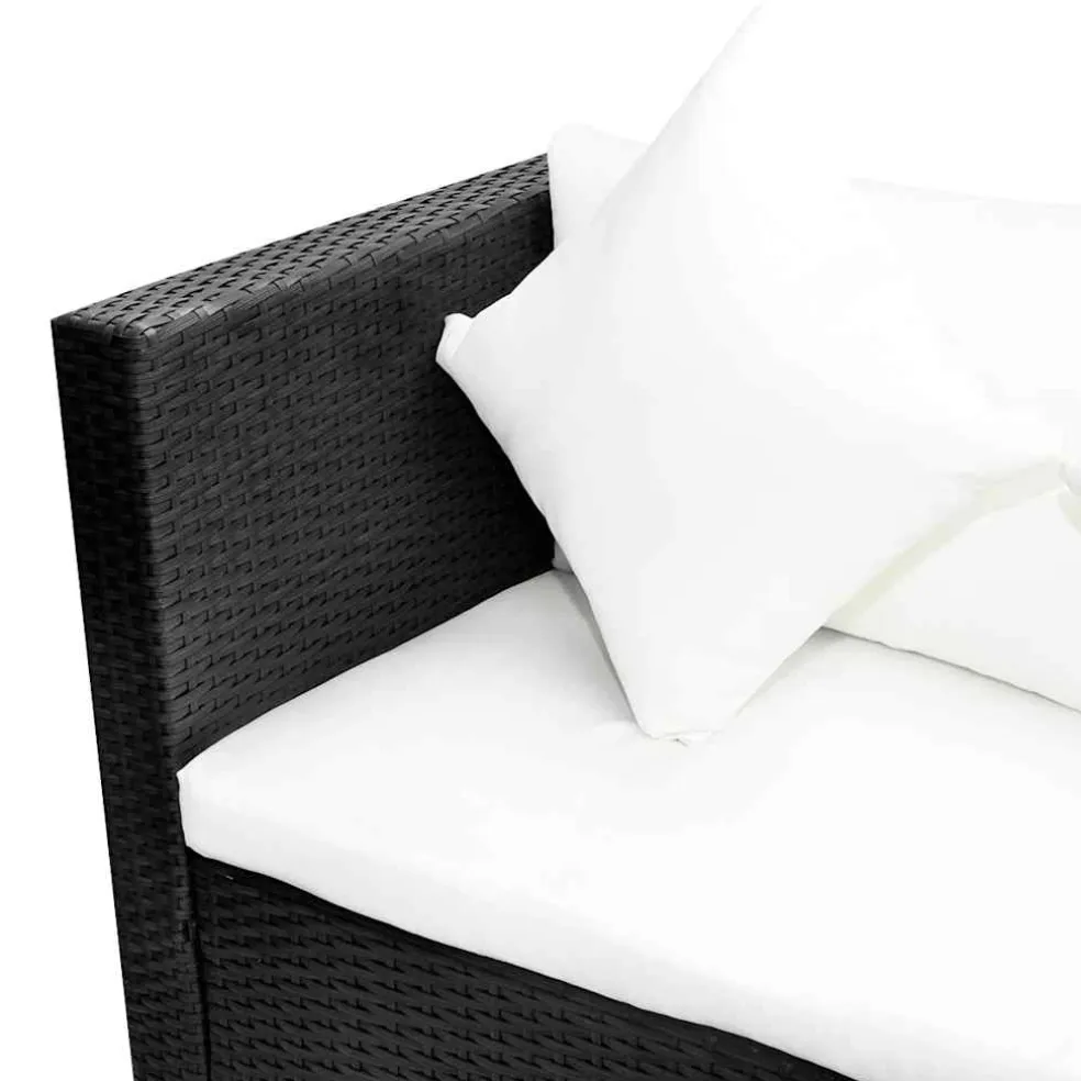 vidaXL 4-delige Loungeset met kussens poly rattan grijs