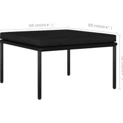 vidaXL 6-delige Loungeset met kussens poly rattan grijs