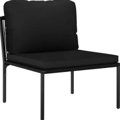 vidaXL 6-delige Loungeset met kussens poly rattan grijs