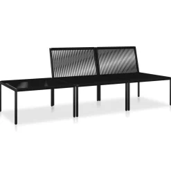 vidaXL 6-delige Loungeset met kussens poly rattan grijs