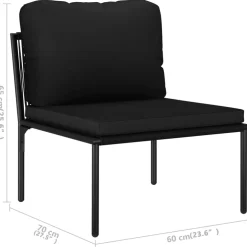 vidaXL 6-delige Loungeset met kussens poly rattan grijs