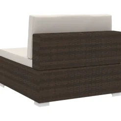 vidaXL 3-delige Loungeset met kussens poly rattan bruin