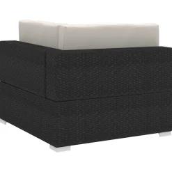 vidaXL 4-delige Loungeset met kussens poly rattan zwart