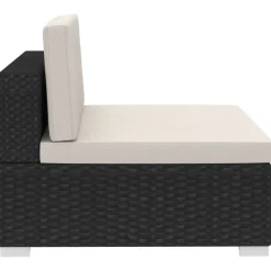 vidaXL 4-delige Loungeset met kussens poly rattan zwart