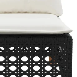 vidaXL 6-delige Loungeset met kussens poly rattan zwart
