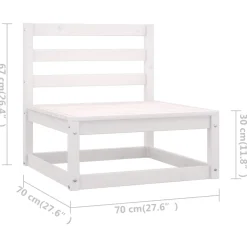 vidaXL 8-delige Loungeset met kussens massief grenenhout
