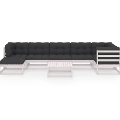 vidaXL 8-delige Loungeset met kussens massief grenenhout
