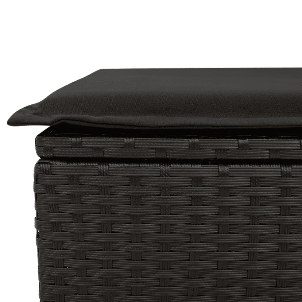 vidaXL 5-delige Loungeset met kussens poly rattan zwart