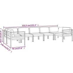 vidaXL 7-delige Loungeset met kussens aluminium antracietkleurig