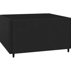 vidaXL 4-delige Loungeset met kussens poly rattan zwart