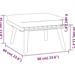 vidaXL 4-delige Loungeset met kussens massief acaciahout