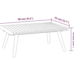 vidaXL 4-delige Loungeset met kussens massief acaciahout