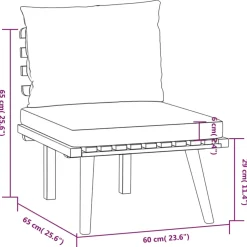 vidaXL 7-delige Loungeset met kussens massief acaciahout
