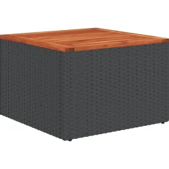 vidaXL 11-delige Loungeset met kussens poly rattan zwart