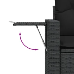 vidaXL 11-delige Loungeset met kussens poly rattan zwart