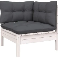 vidaXL 3-delige Loungeset met kussens massief grenenhout