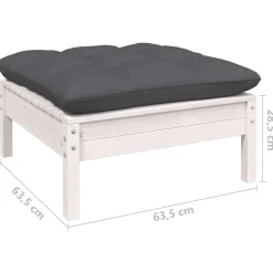 vidaXL 3-delige Loungeset met kussens massief grenenhout