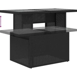 vidaXL 6-delige Loungeset met kussens poly rattan zwart