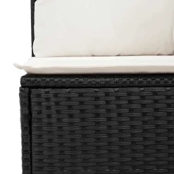 vidaXL 6-delige Loungeset met kussens poly rattan zwart