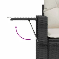 vidaXL 6-delige Loungeset met kussens poly rattan zwart