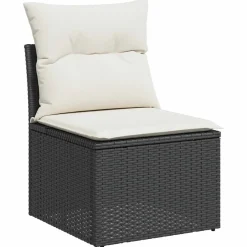 vidaXL 6-delige Loungeset met kussens poly rattan zwart