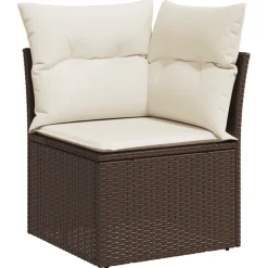 vidaXL 8-delige Loungeset met kussens poly rattan grijs