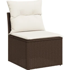 vidaXL 8-delige Loungeset met kussens poly rattan bruin